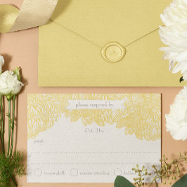 Cartons Réponse Mariage en fleur Dahlia jaune Iris
