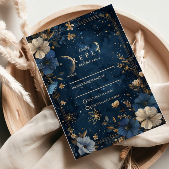Cartons Réponse Mariage étoilé au clair de lune (Créateur téléchargé)