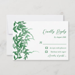 Cartons Réponse Mariage Feuille rustique