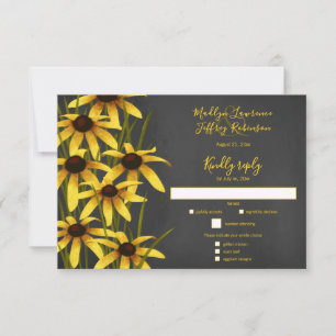 Cartons Réponse Mariage fleur sauvage Black Eyed Susan