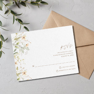 Cartons Réponse Mariage Fleur sauvage de printemps