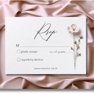 Cartons Réponse Mariage Fleur sauvage Pressé Moderne