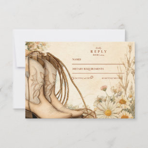 Cartons Réponse Mariage Fleur sauvage Russe Boots Cowgirl