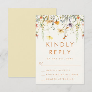 Cartons Réponse Mariage Fleur sauvage rustique