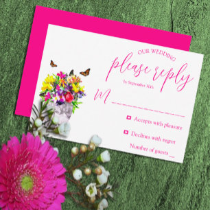 Cartons Réponse Mariage Fleurie Fleurs de Rêve