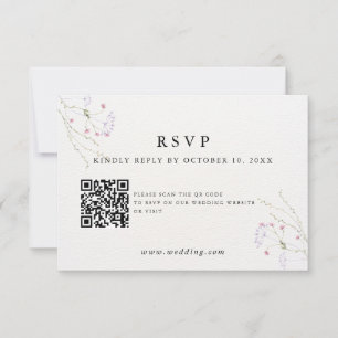 Cartons Réponse Mariage fleurs aquarelle minimalistes blanches