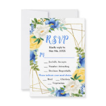 Mariage Fleurs Bleues et Jaunes avec Feuillage