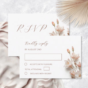 Cartons Réponse Mariage Fleurs Boho 3D Blush