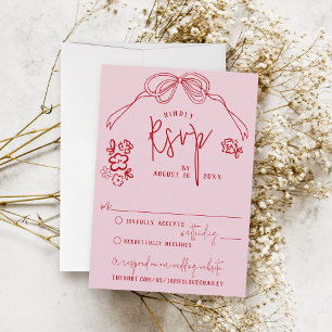 Cartons Réponse Mariage floral à poitrine traînante moderne