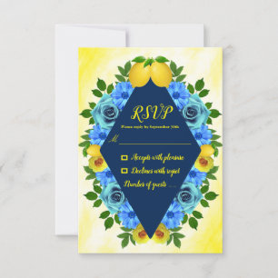 Cartons Réponse Mariage floral citron soleil