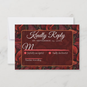 Cartons Réponse Mariage floral de jardin de lys calla rouges roman