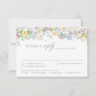 Cartons Réponse Mariage Floral de Jardin Orné de Pastel Doux de Pr