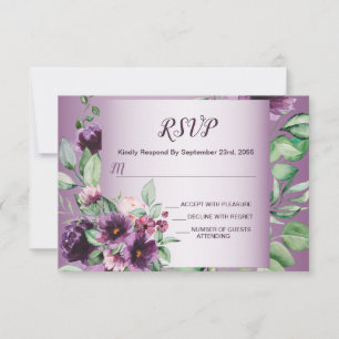 Cartons Réponse Mariage Floral Géométrique à la Végétation Teintée