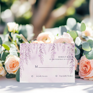 Cartons Réponse Mariage Floral Lavande Douce Élégant