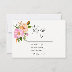 Cartons Réponse Mariage floral Pastel Spring Wedding