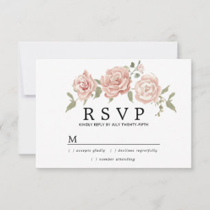 Cartons Réponse Mariage floral rose roux