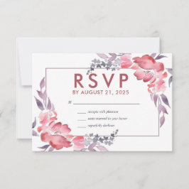 Cartons Réponse Mariage floral roux roux poussiéreux