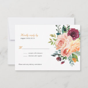 Cartons Réponse Mariage floral toscan