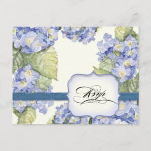 Cartons Réponse Mariage formel floral de parenthèse bleue