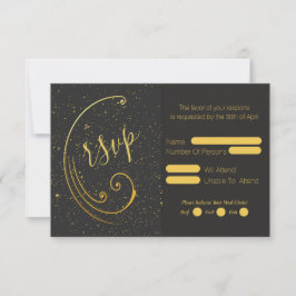 Cartons Réponse Mariage Gold Speckle