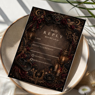 Cartons Réponse Mariage gothique occidental romantique