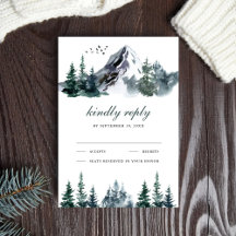Mariage hivernal en aquarelle rustique en forêt de