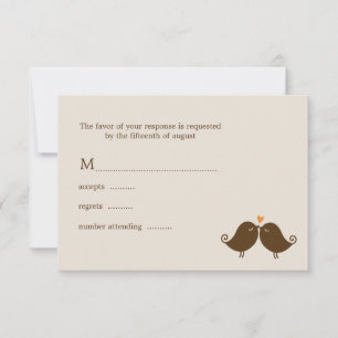 Cartons Réponse Mariage Inséparable d'automne