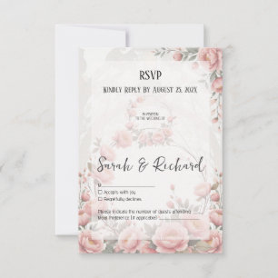 Cartons Réponse Mariage Jardin classique Romantique Floral