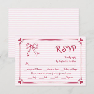 Cartons Réponse Mariage lunique à la main rose et à la frontière