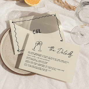 Cartons Réponse Mariage manuscrit rétro à la main