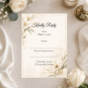 Cartons Réponse Mariage Minimaliste Élégant