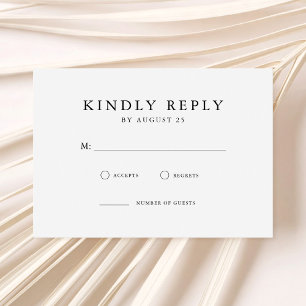 Cartons Réponse Mariage minimaliste moderne noir et blanc