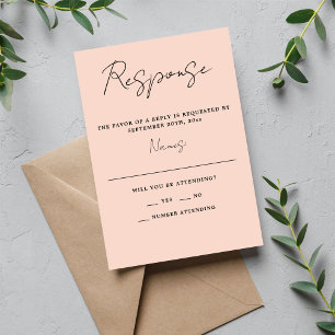 Cartons Réponse Mariage minimaliste pêche simplicité véritable 3