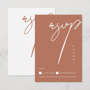 Cartons Réponse Mariage Minimaliste Terracotta Typographie Script