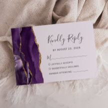 Mariage Moderne Agate Or Violet Pâle