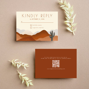 Cartons Réponse Mariage moderne Boho Desert Mountain Cactus