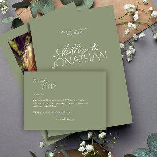Cartons Réponse Mariage moderne centré sur la typographie