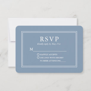 Cartons Réponse Mariage moderne élégant Dusty Blue