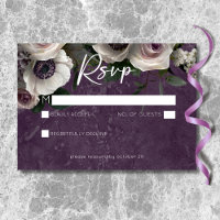 Mariage Moderne Élégant Floral Violet Prune