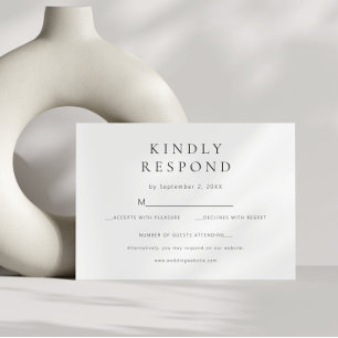 Cartons Réponse Mariage moderne minimaliste chic