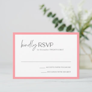 Cartons Réponse Mariage moderne rose chic