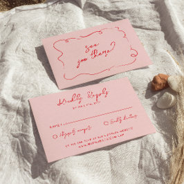 Cartons Réponse Mariage Moderne Unique Gras Coloré Écrit à la Main