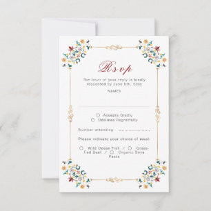 Cartons Réponse Mariage Motif classique complexe de géométrie vint