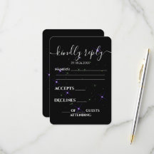 Mariage noir étoiles violettes personnalisées