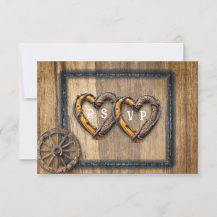 Cartons Réponse Mariage occidental Twig Cadres Wagon Wheel