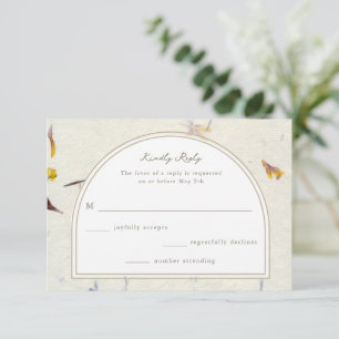 Cartons Réponse Mariage papier floral botanique moderne