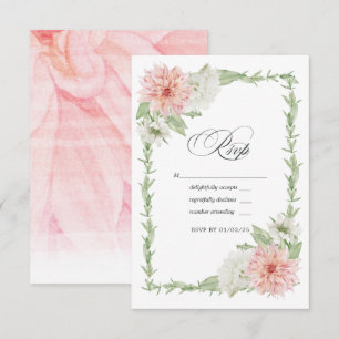 Cartons Réponse Mariage Pastel Blush Pink Dahlia