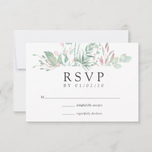 Cartons Réponse Mariage Pastel Pâle au Vert