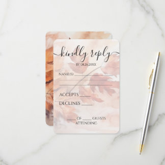 Cartons Réponse Mariage personnalisé de branche feuillue aquarelle