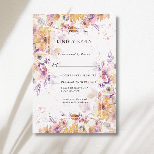 Cartons Réponse Mariage Romantique au Jardin Botanique Floral d'Au